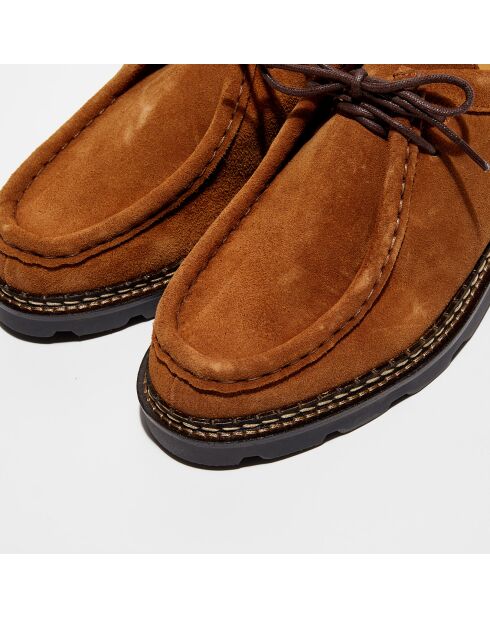 Derbies en Velours de Cuir Maurice cognac