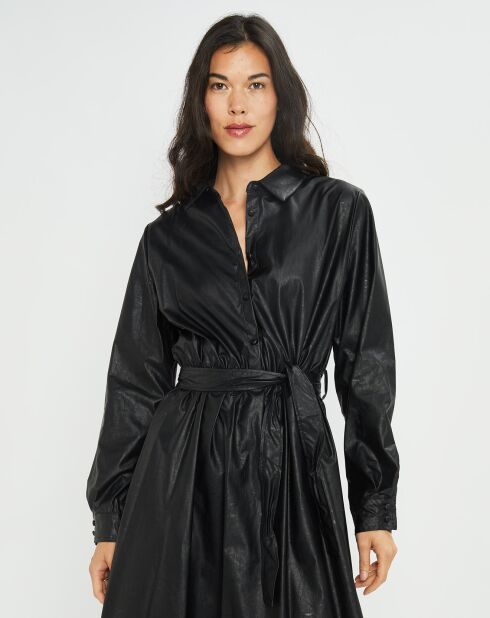 Robe en simili Ivana noire