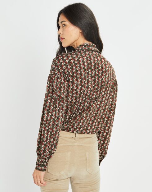 Chemise fluide Store imprimée forest kaki/marron