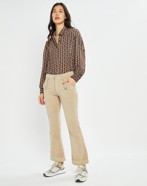Chemise fluide Store imprimée forest kaki/marron