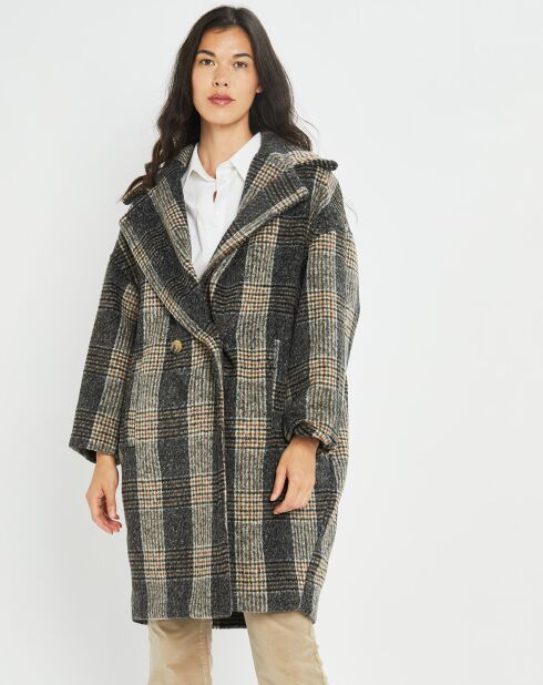 Manteau en Laine mélangée Store carreaux gris
