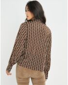 Blouse fluide Store imprimée forest kaki/marron