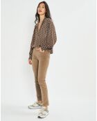 Blouse fluide Store imprimée forest kaki/marron