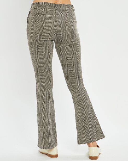 Pantalon fin Cloé chevrons sable