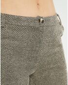 Pantalon fin Cloé chevrons sable
