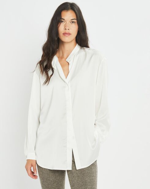 Chemise fluide satinée Jena écrue