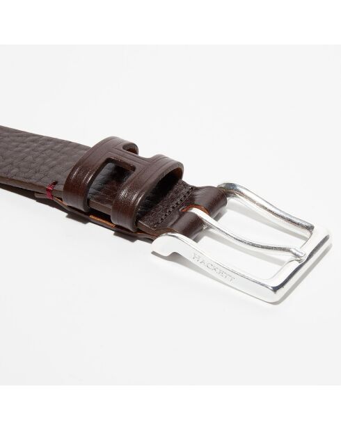 Ceinture en Cuir Boucle H marron