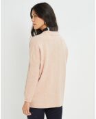 Pull Plume double col rose pâle