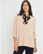 Pull Plume double col rose pâle