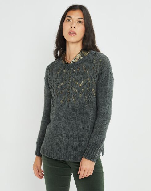 Pull en Mohair mélangé Ella gris jade