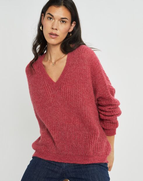 Pull en Mohair mélangé Anouk fushia