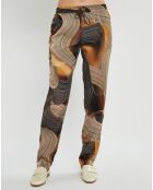 Pantalon satiné Store imprimé café