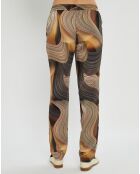 Pantalon satiné Store imprimé café