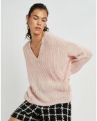 Pull en Mohair mélangé Anouk rose pâle