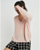 Pull en Mohair mélangé Anouk rose pâle