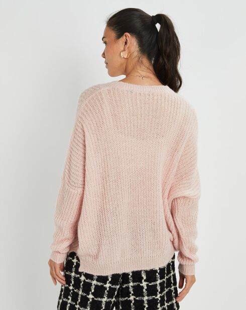 Pull en Mohair mélangé Anouk rose pâle