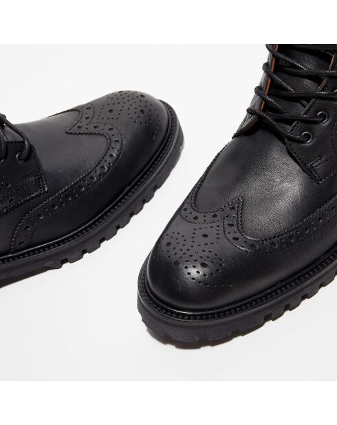 Schwarze britische Schnürstiefel aus Leder