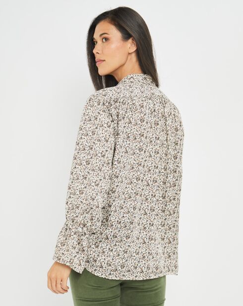 Chemise satinée Store liberty écru/multicolore