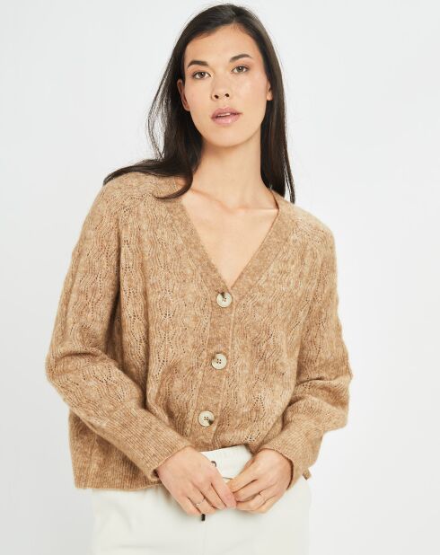 Cardigan en Laine & Mohair mélangés Seven sienne