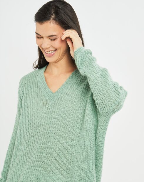 Pull en Mohair mélangé Anouk vert