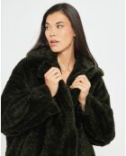 Manteau en Fausse Fourrure Luna vert forêt foncé