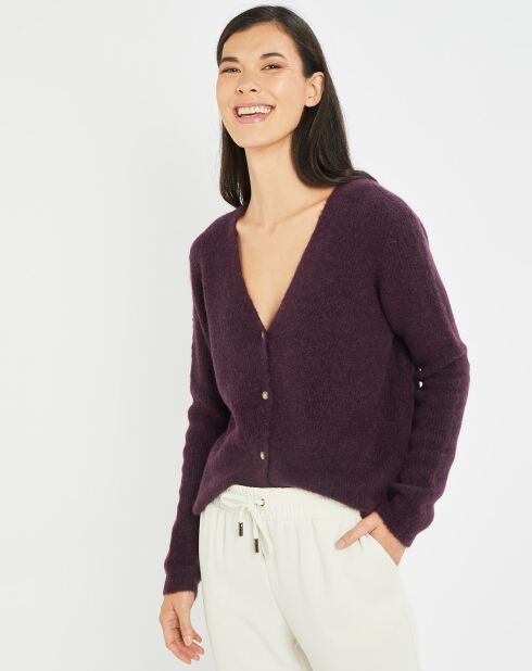 Cardigan Elsa aubergine
