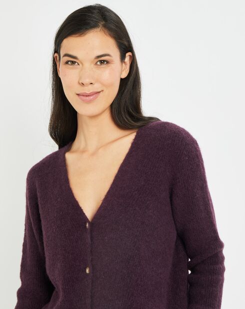 Cardigan Elsa aubergine