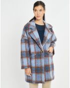 Manteau en Laine mélangée Biba à carreaux ciel