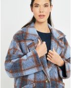 Manteau en Laine mélangée Biba à carreaux ciel