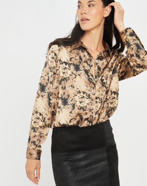 Chemise satinée Ciara écorce dorée