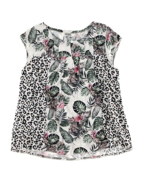 Blouse Jenye imprimé blanc/vert/noir