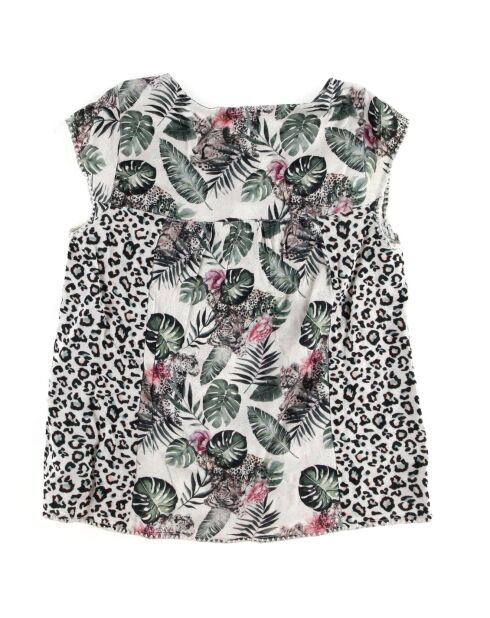 Blouse Jenye imprimé blanc/vert/noir