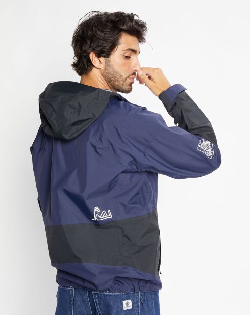 Parka légère à capuche Rainshell bleu marine/noir