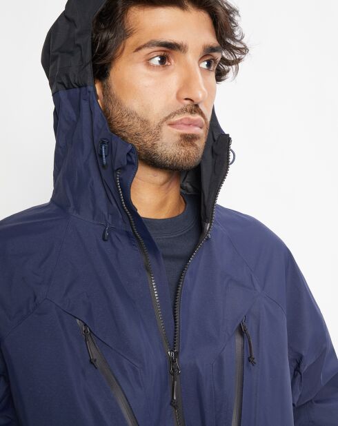 Parka légère à capuche Rainshell bleu marine/noir