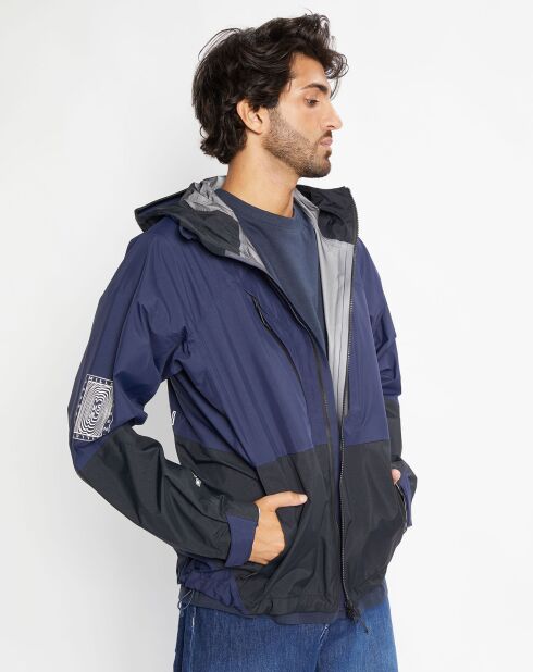 Parka légère à capuche Rainshell bleu marine/noir