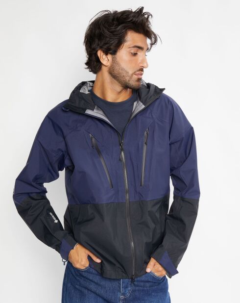 Parka légère à capuche Rainshell bleu marine/noir