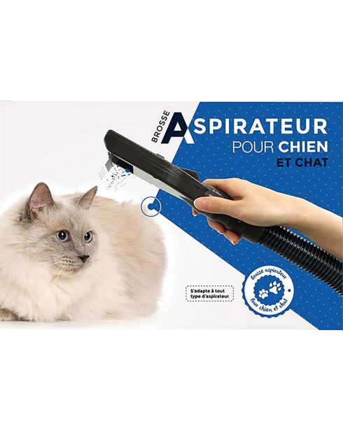 Brosse universelle pour aspirateur pour chiens et chats noire