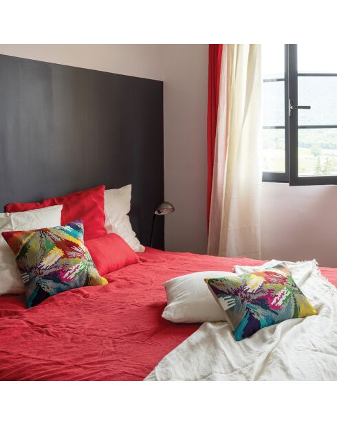 Plaid en Lin & Coton Zeff groseille - 130x180 cm