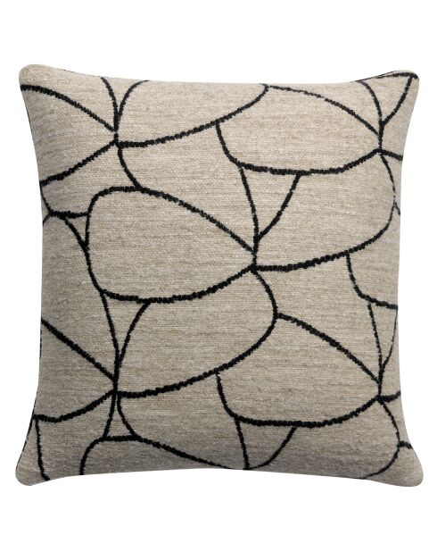 Coussin Dany blanc/noir - 45x45 cm