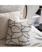 Coussin Dany blanc/noir - 45x45 cm