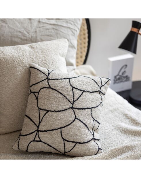 Coussin Dany blanc/noir - 45x45 cm