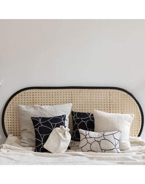 Coussin Dany blanc/noir - 40x65 cm