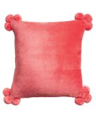 Coussin en fausse fourrure Tender Pompons malabar - 45x45 cm