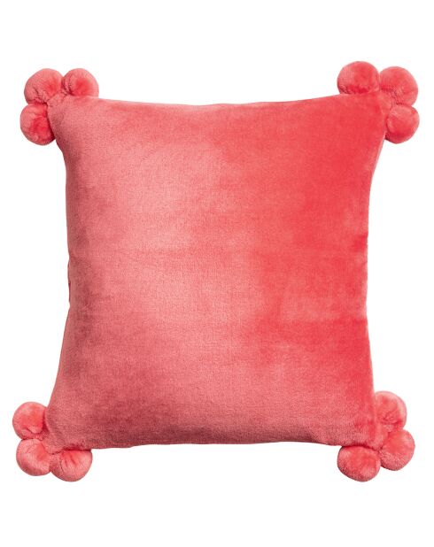 Coussin en fausse fourrure Tender Pompons malabar - 45x45 cm