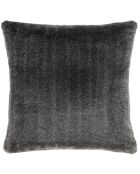 Coussin en fausse fourrure Kinta carbone - 45x45 cm