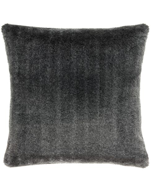 Coussin en fausse fourrure Kinta carbone - 45x45 cm