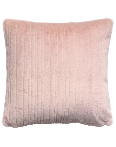 Coussin en fausse fourrure Artus blush - 45x45 cm