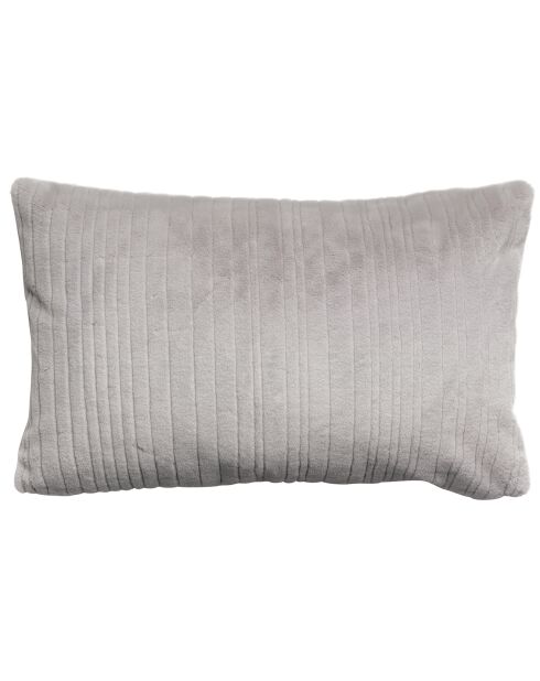 Coussin en fausse fourrure Artus perle - 40x65 cm