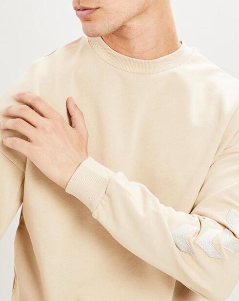 Sweat Urban en Coton organique molletonné jaune pâle