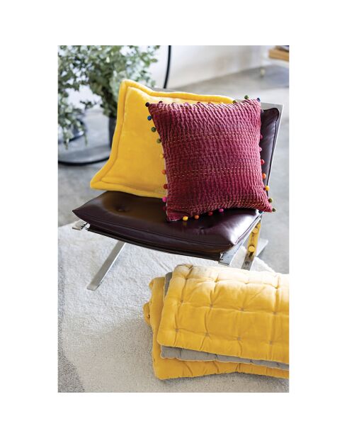 Coussin en fausse fourrure Tender mimosa - 50x50 cm